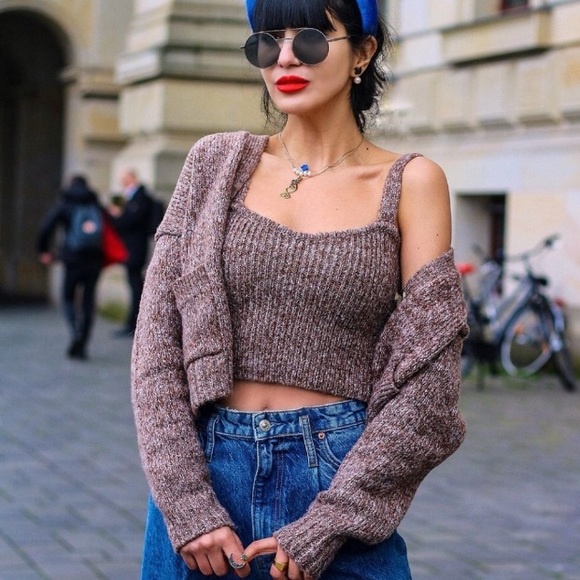 NWT Zara 2 Piece Knit Cardigan & Bralette